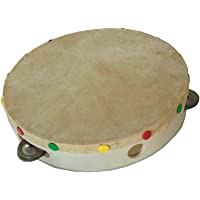 Pandereta aprendizaje- madera chapeada- piel artificial y 5 elementos sonoros. Ideal para fiestas alocadas